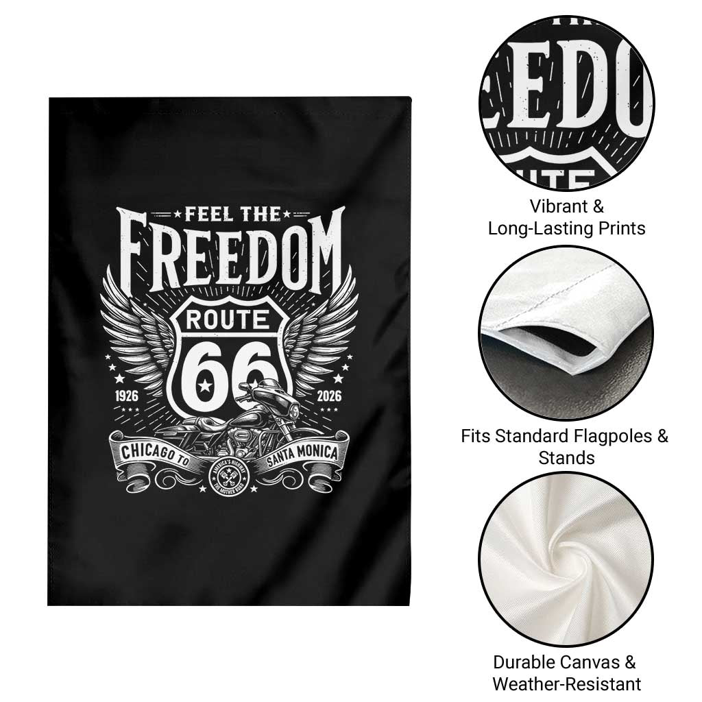 Feel The Freedom Route Highway 66 Garden Flag 100th Anniversary Biker Road Trip Graphic TS12 Print Your Wear