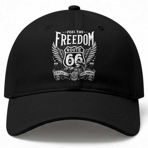 Feel The Freedom Route Highway 66 Baseball Cap 100th Anniversary Biker Road Trip Graphic TS12 Print Your Wear