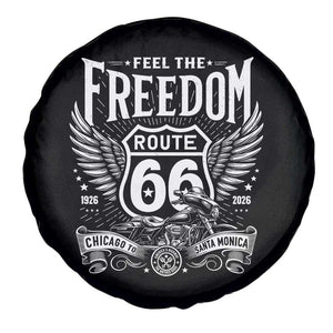 Feel The Freedom Route Highway 66 Spare Tire Cover 100th Anniversary Biker Road Trip Graphic TS12 Print Your Wear