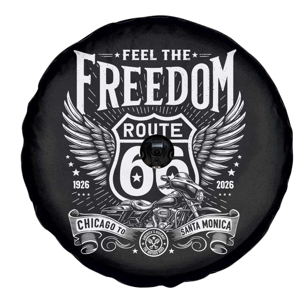 Feel The Freedom Route Highway 66 Spare Tire Cover 100th Anniversary Biker Road Trip Graphic TS12 Print Your Wear