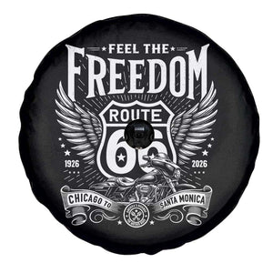 Feel The Freedom Route Highway 66 Spare Tire Cover 100th Anniversary Biker Road Trip Graphic TS12 Print Your Wear