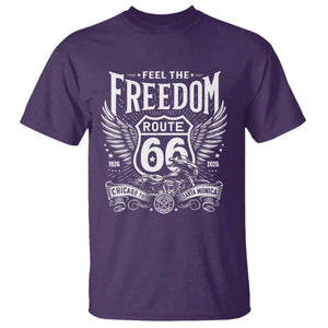 Feel The Freedom Route Highway 66 T Shirt 100th Anniversary Biker Road Trip Graphic TS12 Purple Print Your Wear