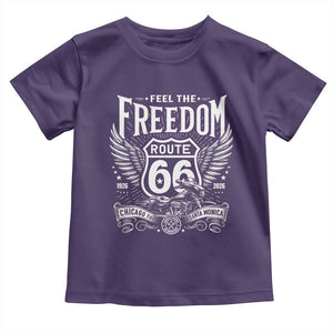 Feel The Freedom Route Highway 66 Toddler T Shirt 100th Anniversary Biker Road Trip Graphic TS12 Purple Print Your Wear