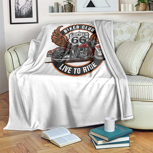 Vintage Route Highway 66 Biker Club Throw Blanket Live To Ride Motorcycle Graphic TS12 Print Your Wear