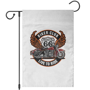 Vintage Route Highway 66 Biker Club Garden Flag Live To Ride Motorcycle Graphic TS12 White Print Your Wear