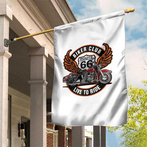 Vintage Route Highway 66 Biker Club Garden Flag Live To Ride Motorcycle Graphic TS12 Print Your Wear