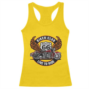 Vintage Route Highway 66 Biker Club Racerback Tank Top Live To Ride Motorcycle Graphic TS12 Daisy Print Your Wear
