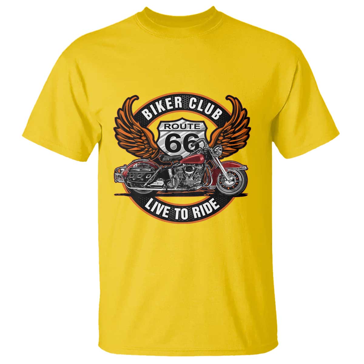 Vintage Route Highway 66 Biker Club T Shirt Live To Ride Motorcycle Graphic TS12 Daisy Print Your Wear