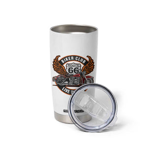 Vintage Route Highway 66 Biker Club Tumbler Cup Live To Ride Motorcycle Graphic TS12 Print Your Wear