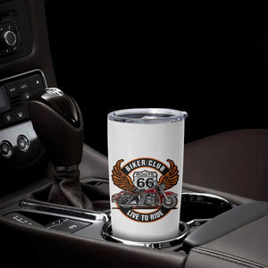 Vintage Route Highway 66 Biker Club Tumbler Cup Live To Ride Motorcycle Graphic TS12 Print Your Wear