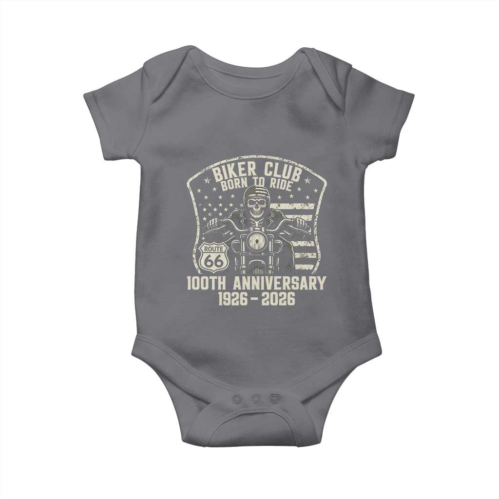 Vintage Biker Club Born To Ride Baby Onesie 100th Anniversary Mother Road TS12 Charcoal Print Your Wear
