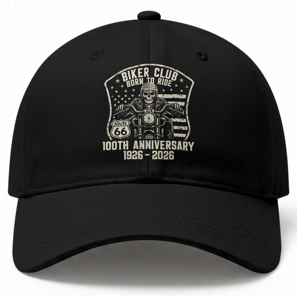 Vintage Biker Club Born To Ride Baseball Cap 100th Anniversary Mother Road TS12 Print Your Wear