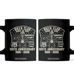 Vintage Biker Club Born To Ride Coffee Mug 100th Anniversary Mother Road TS12 Black Print Your Wear