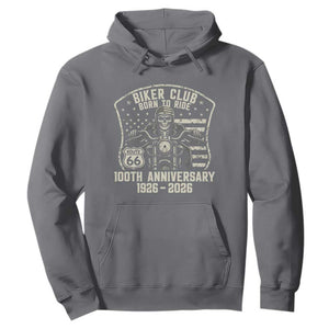 Vintage Biker Club Born To Ride Hoodie 100th Anniversary Mother Road TS12 Charcoal Print Your Wear