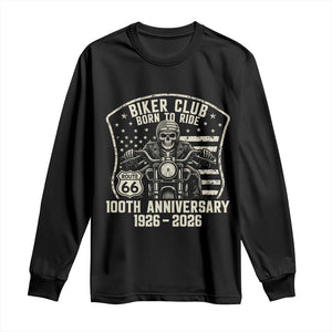 Vintage Biker Club Born To Ride Long Sleeve Shirt 100th Anniversary Mother Road TS12 Black Print Your Wear