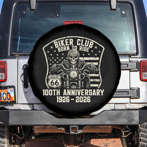 Vintage Biker Club Born To Ride Spare Tire Cover 100th Anniversary Mother Road TS12 No hole Black Print Your Wear