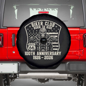 Vintage Biker Club Born To Ride Spare Tire Cover 100th Anniversary Mother Road TS12 Black Print Your Wear