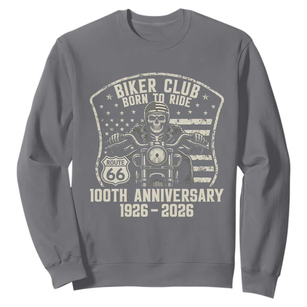 Vintage Biker Club Born To Ride Sweatshirt 100th Anniversary Mother Road TS12 Charcoal Print Your Wear
