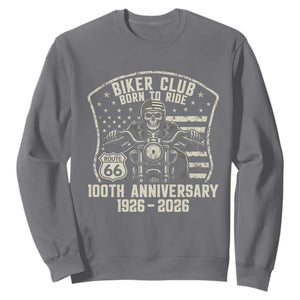 Vintage Biker Club Born To Ride Sweatshirt 100th Anniversary Mother Road TS12 Charcoal Print Your Wear