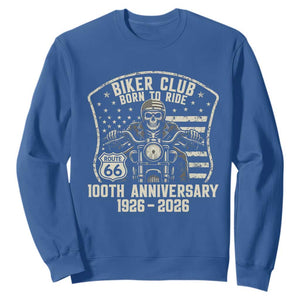 Vintage Biker Club Born To Ride Sweatshirt 100th Anniversary Mother Road TS12 Royal Blue Print Your Wear