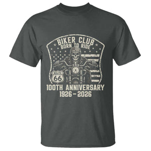 Vintage Biker Club Born To Ride T Shirt 100th Anniversary Mother Road TS12 Dark Heather Print Your Wear