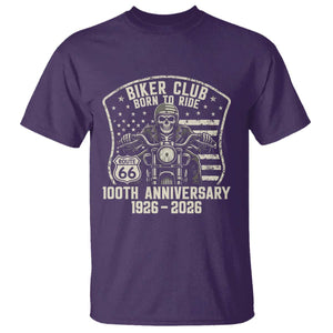 Vintage Biker Club Born To Ride T Shirt 100th Anniversary Mother Road TS12 Purple Print Your Wear