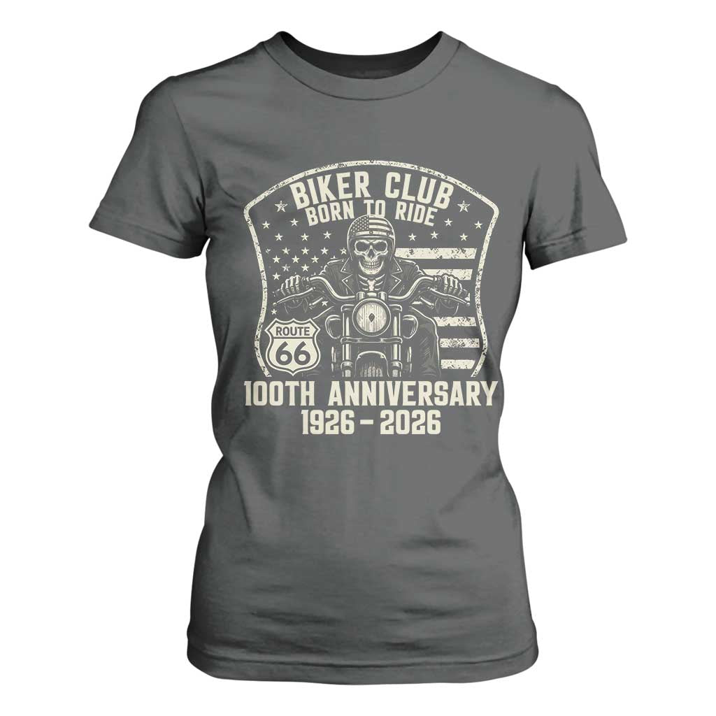 Vintage Biker Club Born To Ride T Shirt For Women 100th Anniversary Mother Road TS12 Dark Heather Print Your Wear