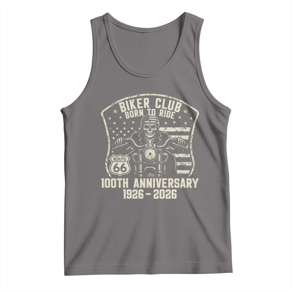 Vintage Biker Club Born To Ride Tank Top 100th Anniversary Mother Road TS12 Deep Heather Print Your Wear