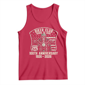 Vintage Biker Club Born To Ride Tank Top 100th Anniversary Mother Road TS12 Red Print Your Wear