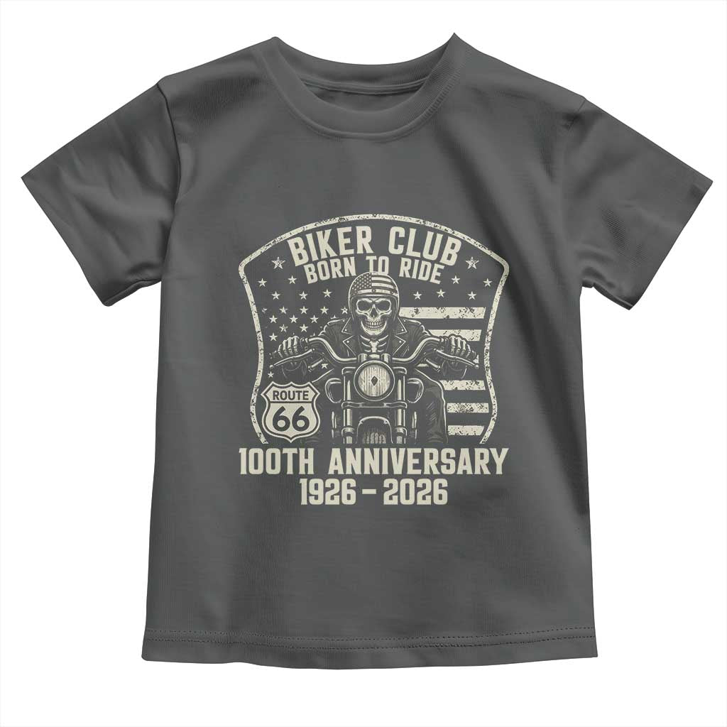 Vintage Biker Club Born To Ride Toddler T Shirt 100th Anniversary Mother Road TS12 Dark Heather Print Your Wear