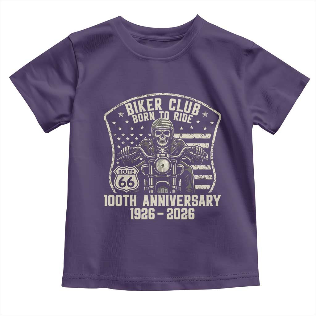 Vintage Biker Club Born To Ride Toddler T Shirt 100th Anniversary Mother Road TS12 Purple Print Your Wear