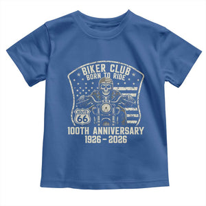 Vintage Biker Club Born To Ride Toddler T Shirt 100th Anniversary Mother Road TS12 Royal Blue Print Your Wear