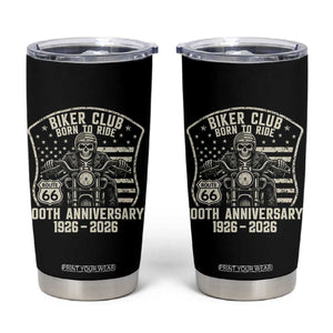 Vintage Biker Club Born To Ride Tumbler Cup 100th Anniversary Mother Road TS12 Black Print Your Wear