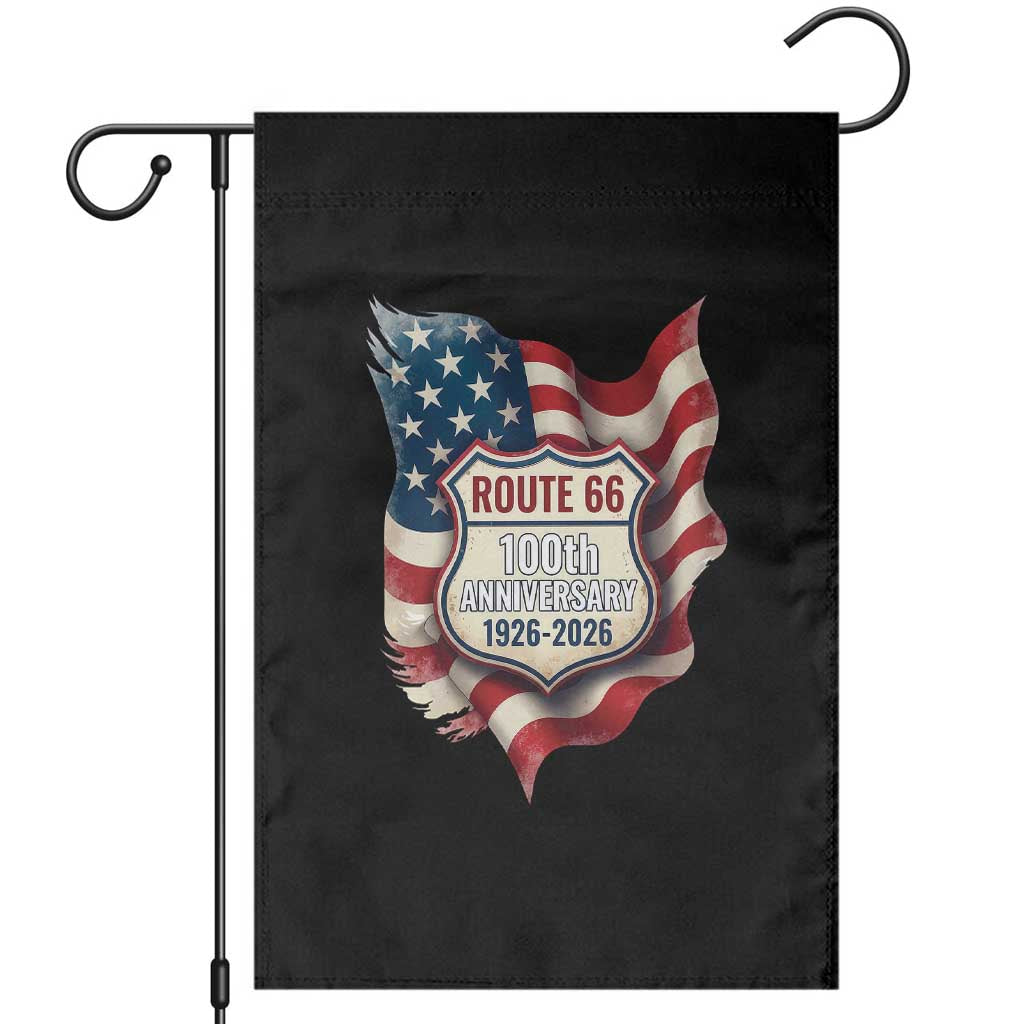 Route Highway 66 Centennial Garden Flag Vintage American Flag Patriotic Gift TS12 Black Print Your Wear