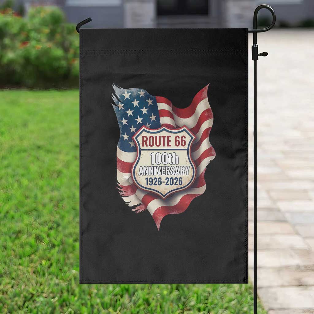 Route Highway 66 Centennial Garden Flag Vintage American Flag Patriotic Gift TS12 Print Your Wear