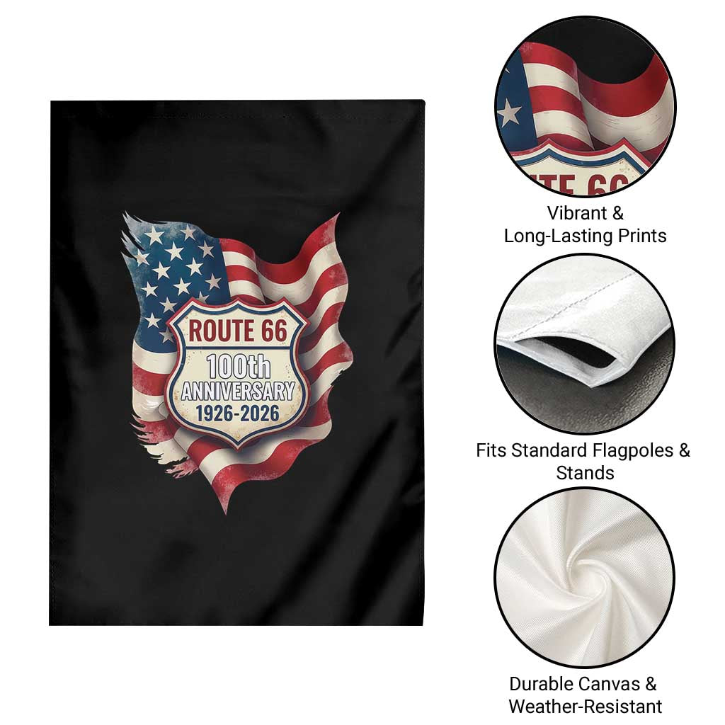 Route Highway 66 Centennial Garden Flag Vintage American Flag Patriotic Gift TS12 Print Your Wear