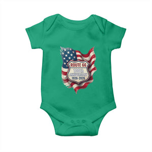 Route Highway 66 Centennial Baby Onesie Vintage American Flag Patriotic Gift TS12 Irish Green Print Your Wear