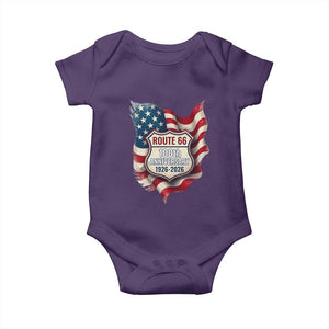 Route Highway 66 Centennial Baby Onesie Vintage American Flag Patriotic Gift TS12 Purple Print Your Wear
