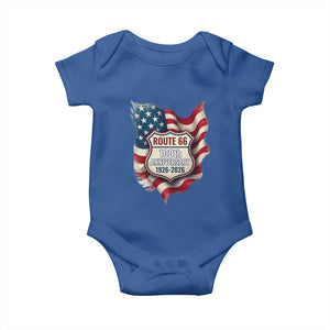 Route Highway 66 Centennial Baby Onesie Vintage American Flag Patriotic Gift TS12 Royal Blue Print Your Wear