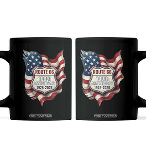 Route Highway 66 Centennial Coffee Mug Vintage American Flag Patriotic Gift TS12 Black Print Your Wear