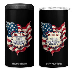 Route Highway 66 Centennial 4 in 1 Can Cooler Tumbler Vintage American Flag Patriotic Gift TS12 One Size: 16 oz Black Print Your Wear