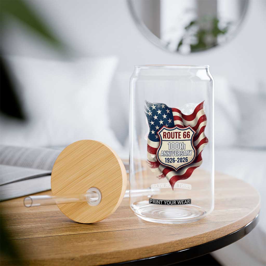 Route Highway 66 Centennial Glass Can Vintage American Flag Patriotic Gift TS12 Print Your Wear