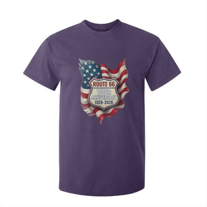 Route Highway 66 Centennial T Shirt For Kid Vintage American Flag Patriotic Gift TS12 Purple Print Your Wear