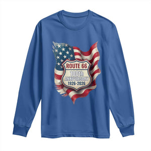 Route Highway 66 Centennial Long Sleeve Shirt Vintage American Flag Patriotic Gift TS12 Royal Blue Print Your Wear