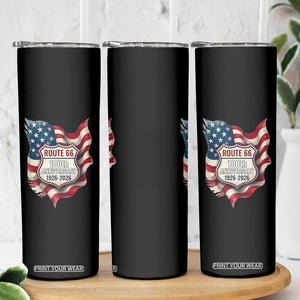 Route Highway 66 Centennial Skinny Tumbler Vintage American Flag Patriotic Gift TS12 Print Your Wear