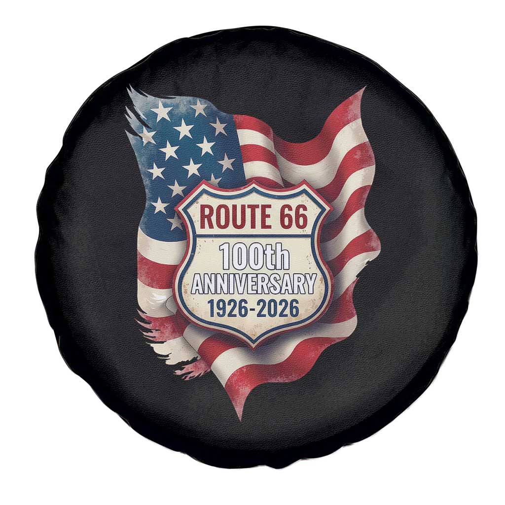 Route Highway 66 Centennial Spare Tire Cover Vintage American Flag Patriotic Gift TS12 Print Your Wear