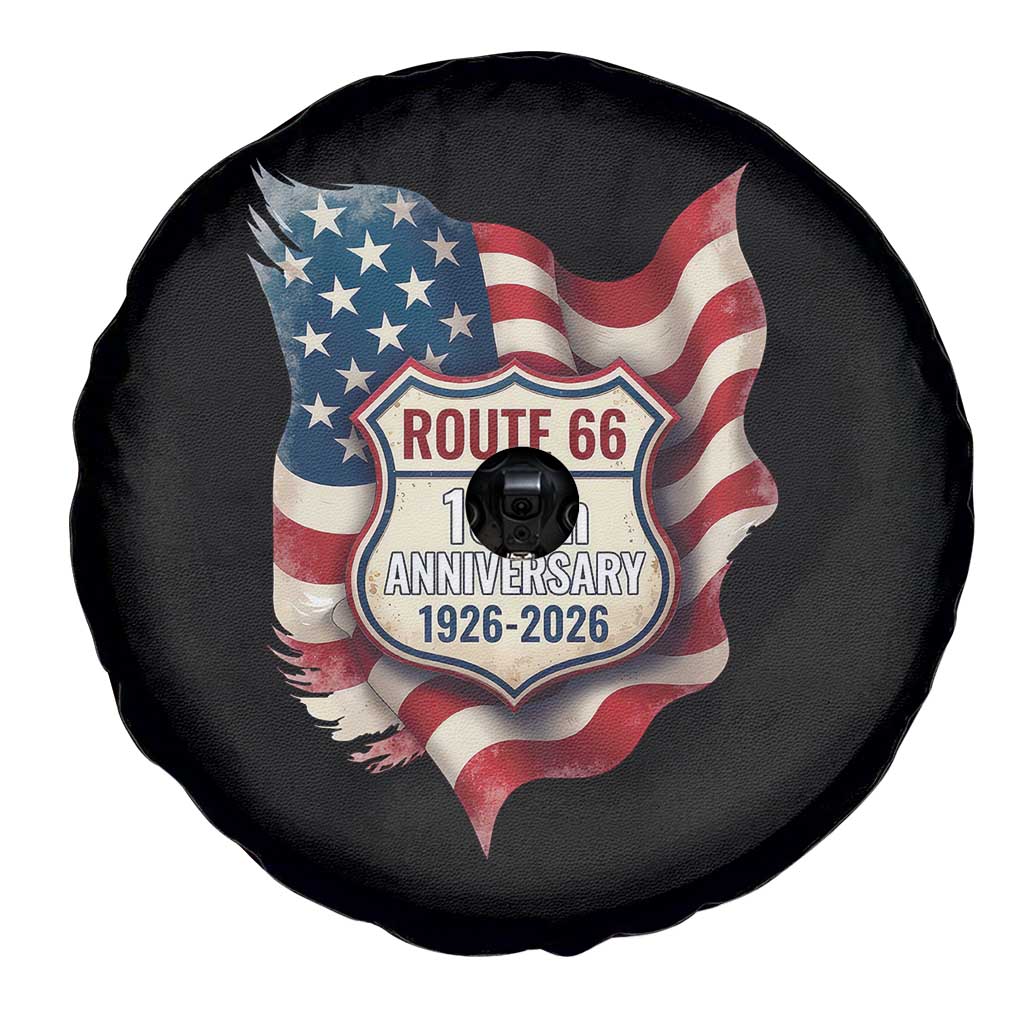Route Highway 66 Centennial Spare Tire Cover Vintage American Flag Patriotic Gift TS12 Print Your Wear