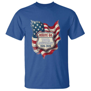 Route Highway 66 Centennial T Shirt Vintage American Flag Patriotic Gift TS12 Royal Blue Print Your Wear