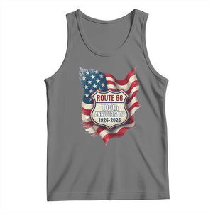Route Highway 66 Centennial Tank Top Vintage American Flag Patriotic Gift TS12 Black Heather Print Your Wear