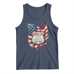 Route Highway 66 Centennial Tank Top Vintage American Flag Patriotic Gift TS12 Navy Print Your Wear